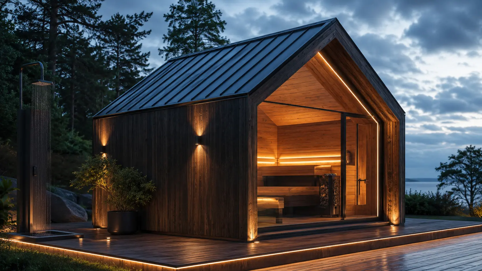 Sauna nocny widok